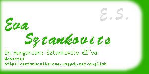 eva sztankovits business card